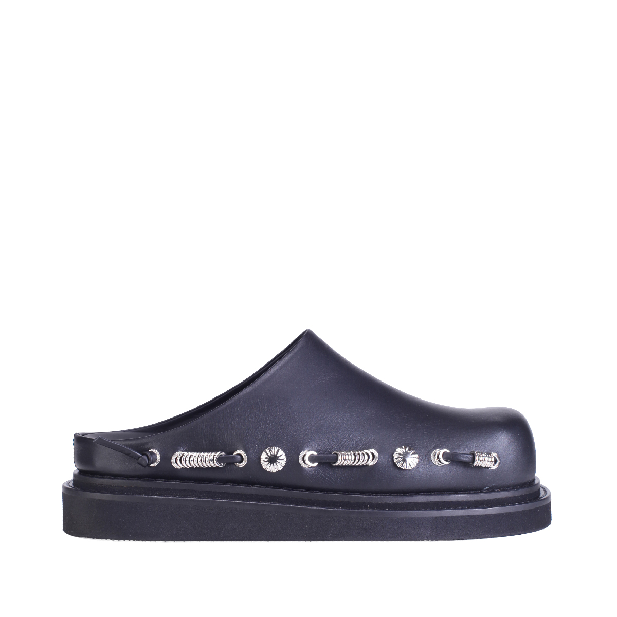 AJ1387 leather slippers men black 