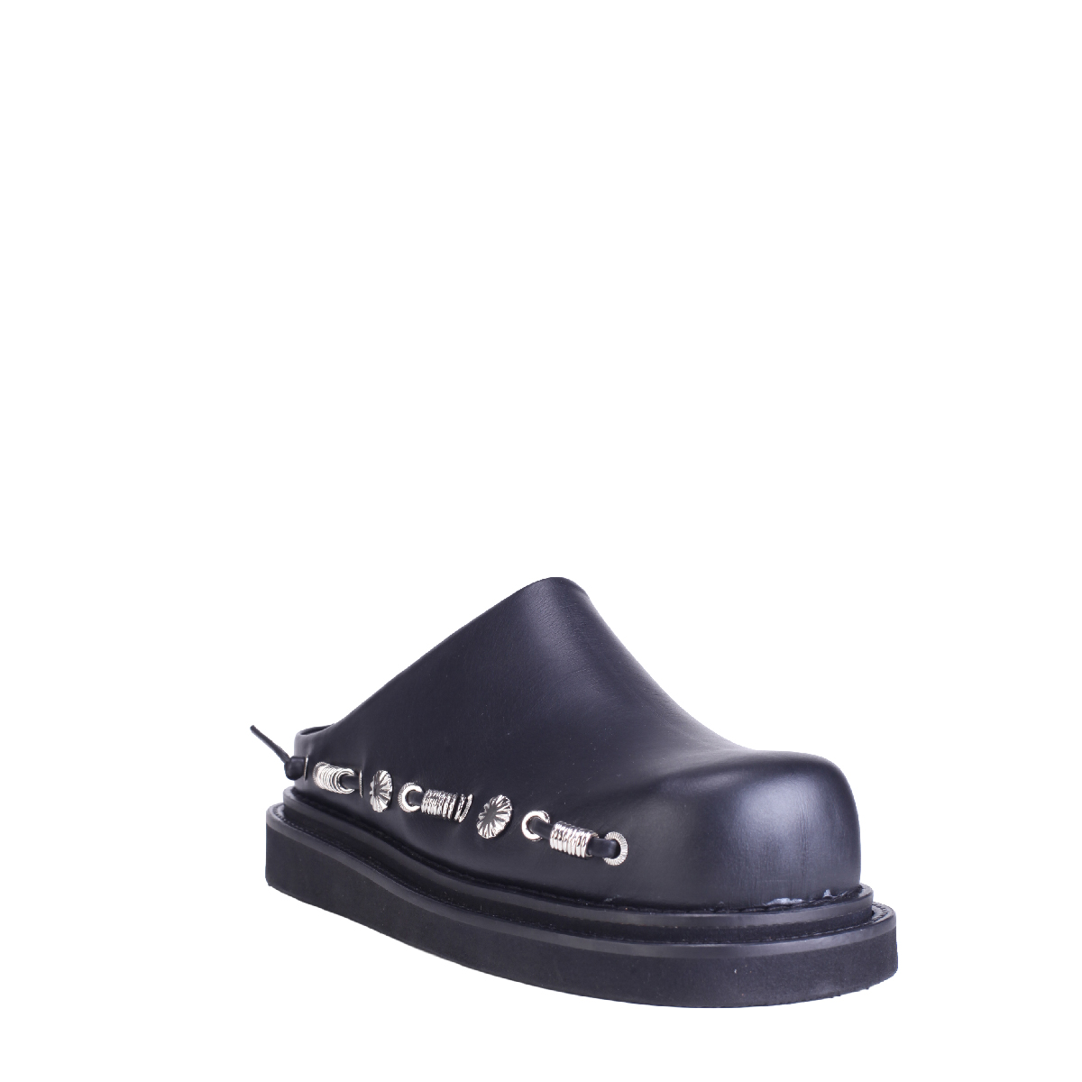  AJ1387 leather slippers men black 