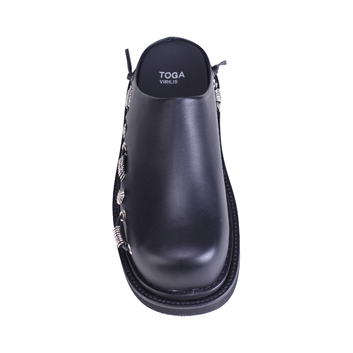  AJ1387 leather slippers men black
