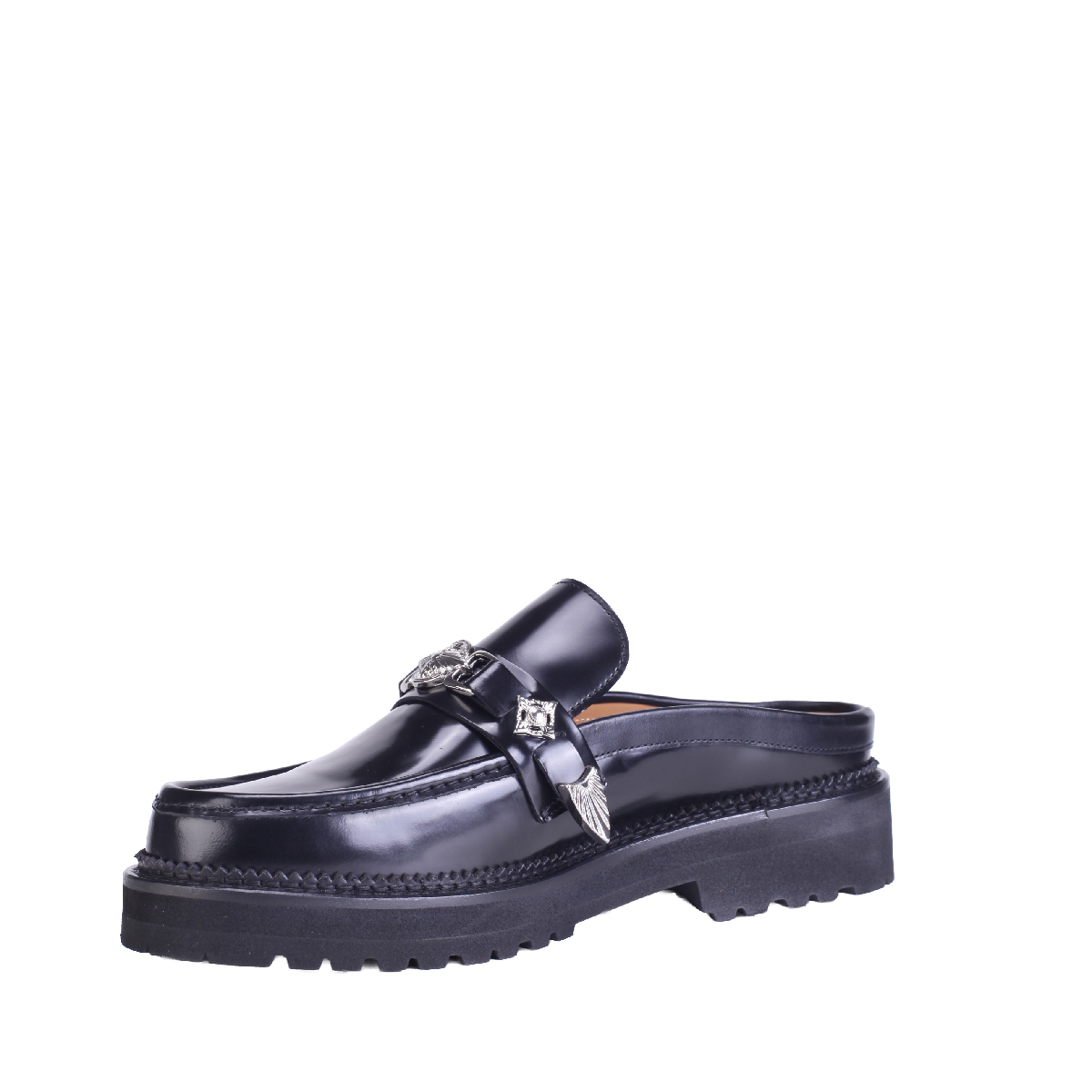  AJ1389 leather sandal men black 
