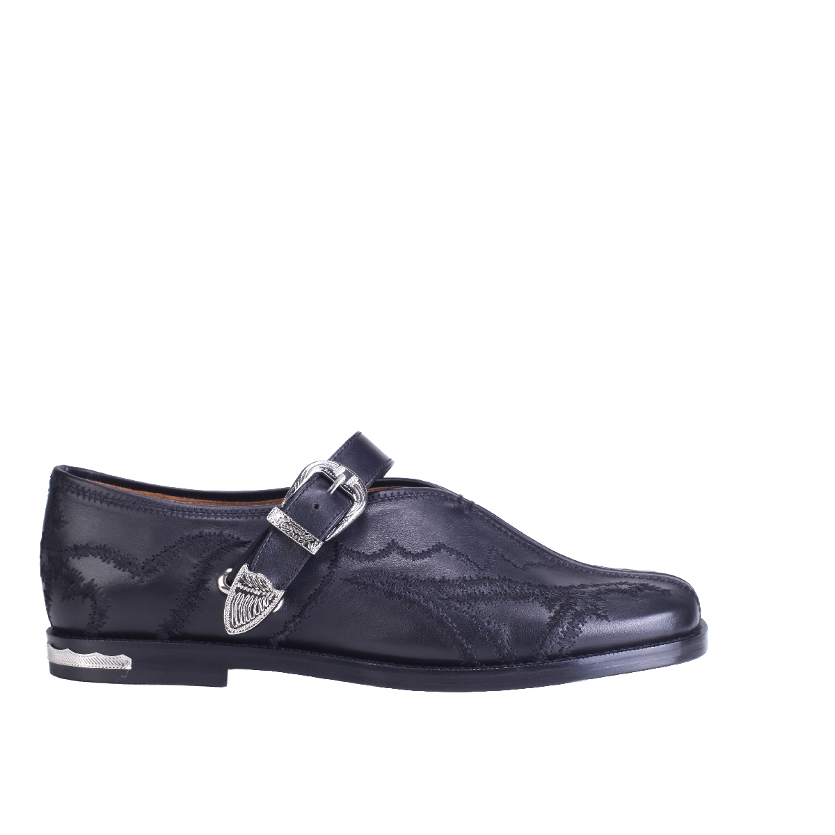 AJ1392 leather loafer black men 