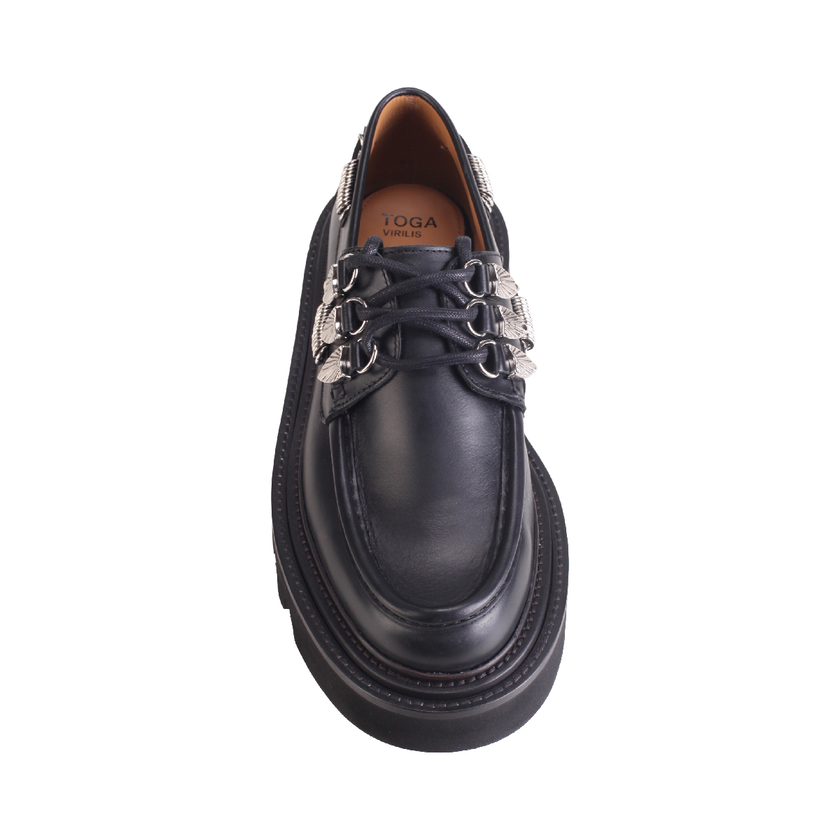  Toga Virilis AJ1431 Black leather lace up shoes man 