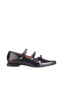 AJ1344 leather point ballet black women 