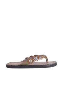 Toga Pulla khaki leather stud sandals woman
