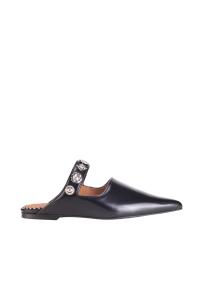 Toga Pulla black leather classic mules woman