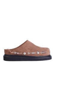 AJ1387 suede slippers tan men 