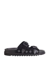 Toga Virilis AJ830 all black suede sandals 